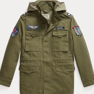 Ralph Lauren Cotton Herringbone Field Jacket Military Green XL